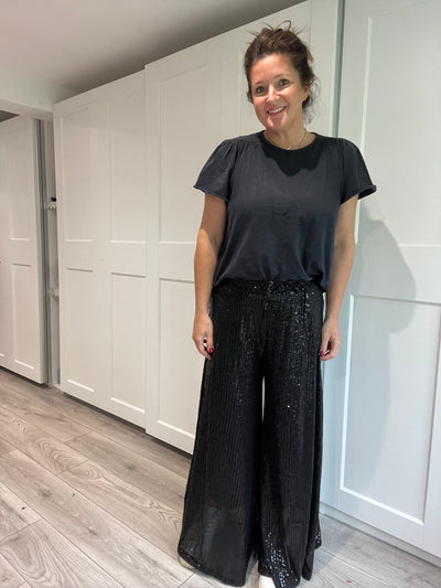 Black Sequin Culottes TLM Edit 