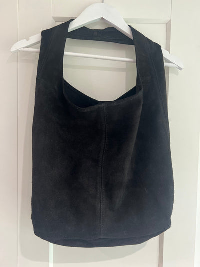 Black Suede Shoulder Bag TLM Edit 