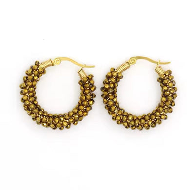 Bronze Beaded Chubby Hoops TLM Edit 