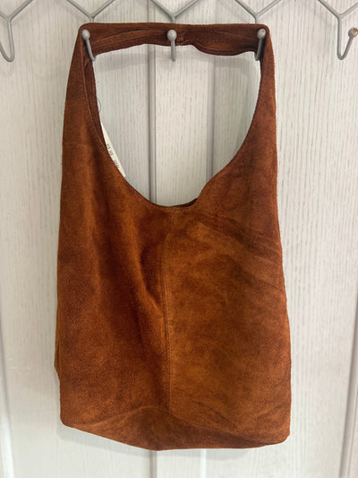 Chocolate Suede Shoulder Bag TLM Edit 