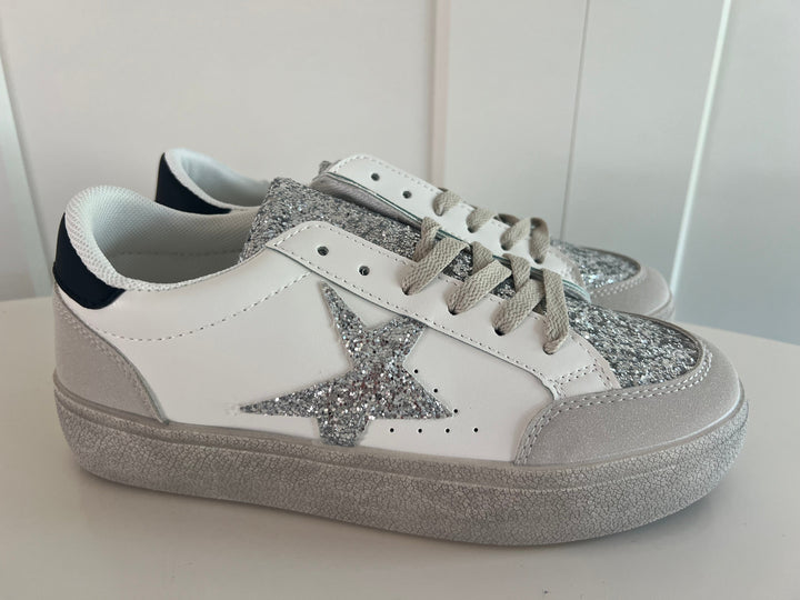 NEW Silver Glitter Star Trainers