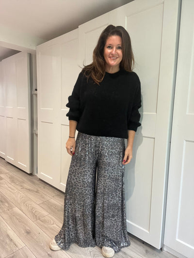 Grey Leopard Sequin Culottes TLM Edit 