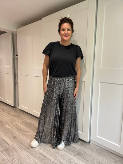 Gun Metal Sequin Culottes TLM Edit 