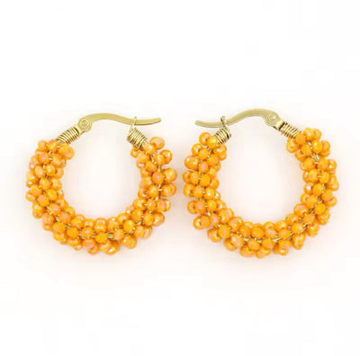 Orange Beaded Chubby Hoops TLM Edit 