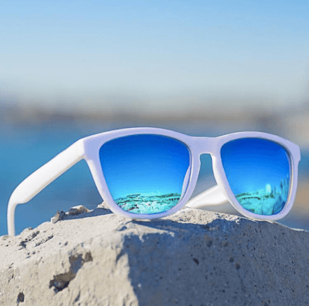 Lulu White Polarised Wayfarer Sunglasses